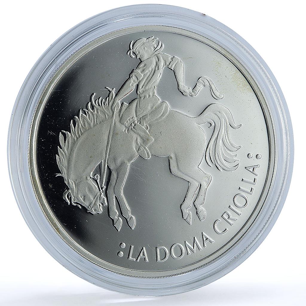 Argentina 25 pesos Doma Criolla Ibero-American Man Horse proof silver coin 2000 Argentina 25 pesos Doma Criolla Ibero-American Man Horse proof silver coin 2000
