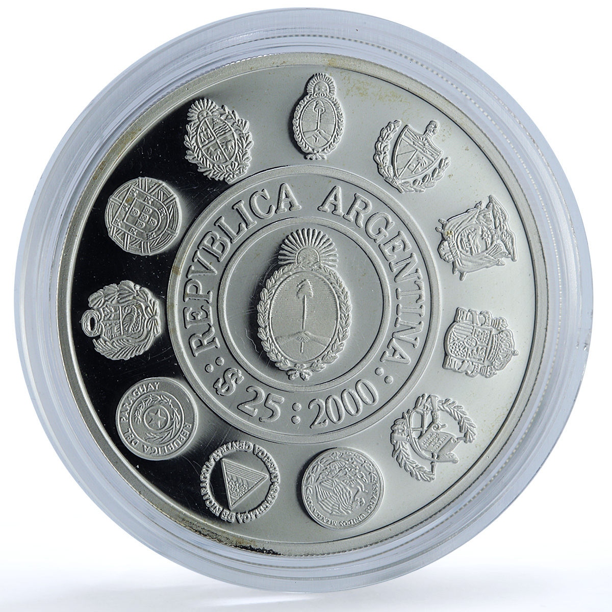 Argentina 25 pesos Doma Criolla Ibero-American Man Horse proof silver coin 2000 Argentina 25 pesos Doma Criolla Ibero-American Man Horse proof silver coin 2000