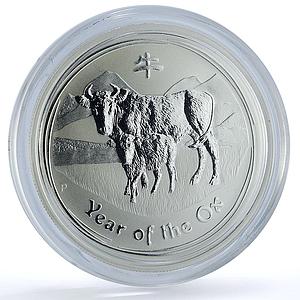 Australia 50 cents Year of the Ox 1/2 oz KM-1750 Lunar Series 2 silver coin 2009