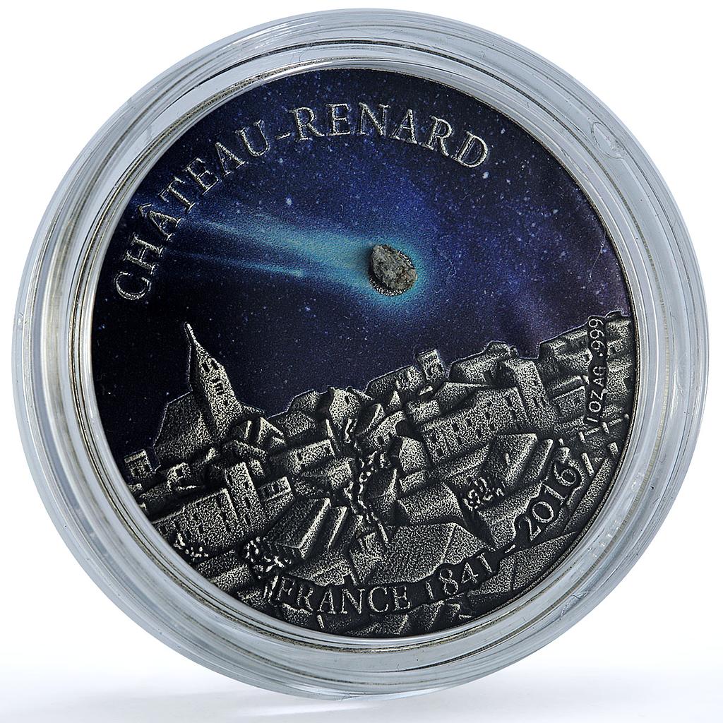 Burkina Faso 1000 francs Chateau Renard KM-71 Space Meteorite silver coin 2016 Burkina Faso 1000 francs Chateau Renard KM-71 Space Meteorite silver coin 2016