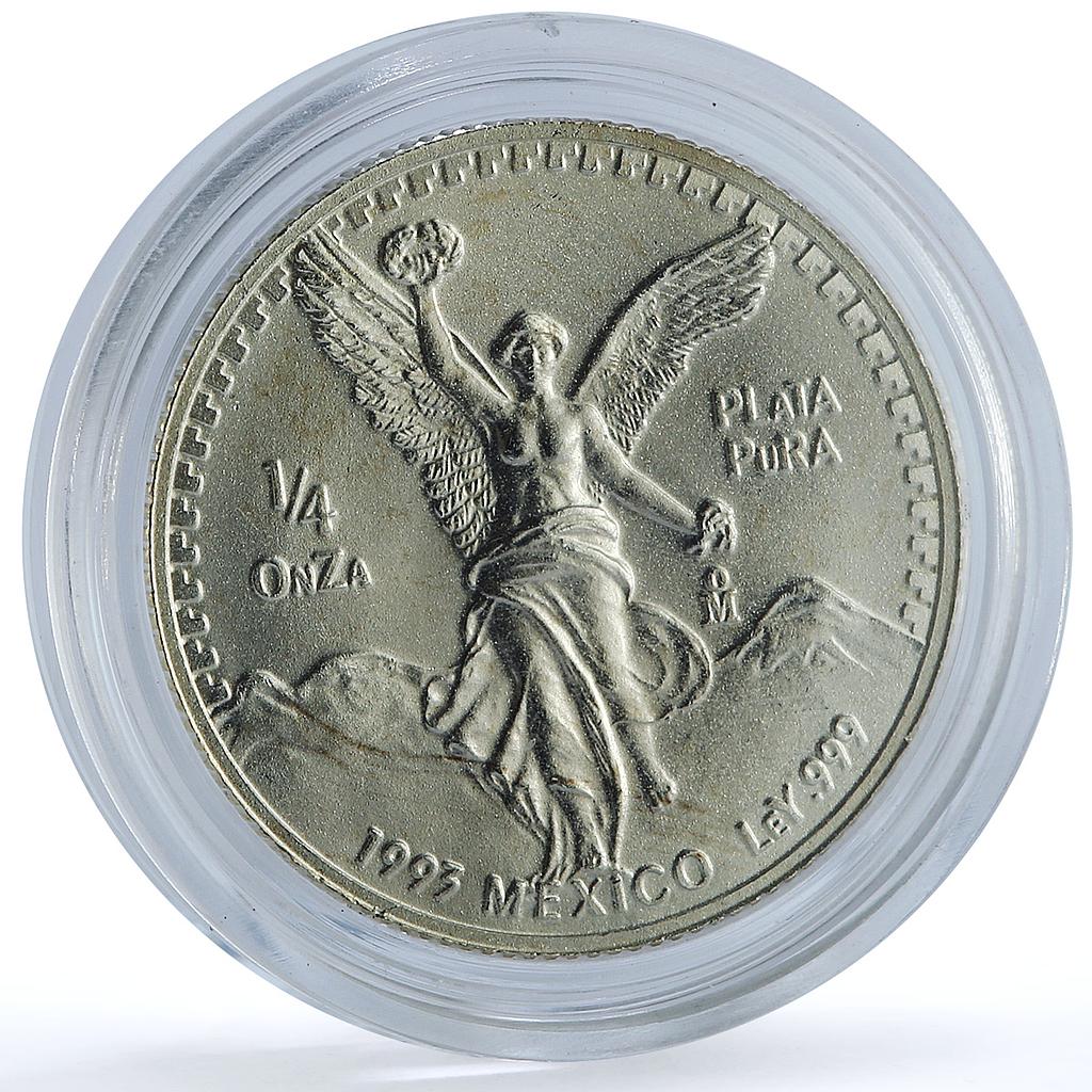 Mexico 1/4 onza Libertad Angel of Independence KM-544 Bullion silver coin 1993 Mexico 1/4 onza Libertad Angel of Independence KM-544 Bullion silver coin 1993