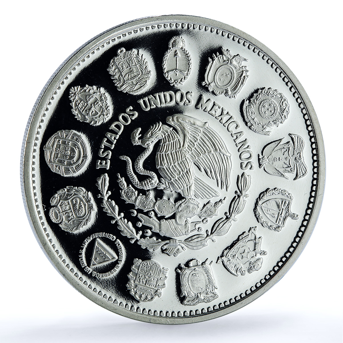 Mexico 100 pesos Columnaria KM-540 Ibero-American Ship silver coin 1991 Mexico 100 pesos Columnaria KM-540 Ibero-American Ship silver coin 1991