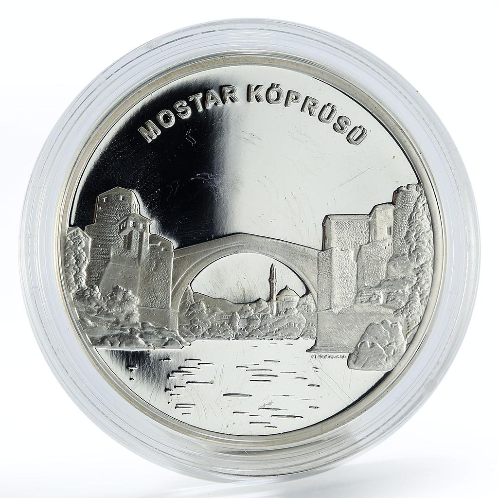 Turkey 20 liras Mostar Bridge proof silver coin 2005