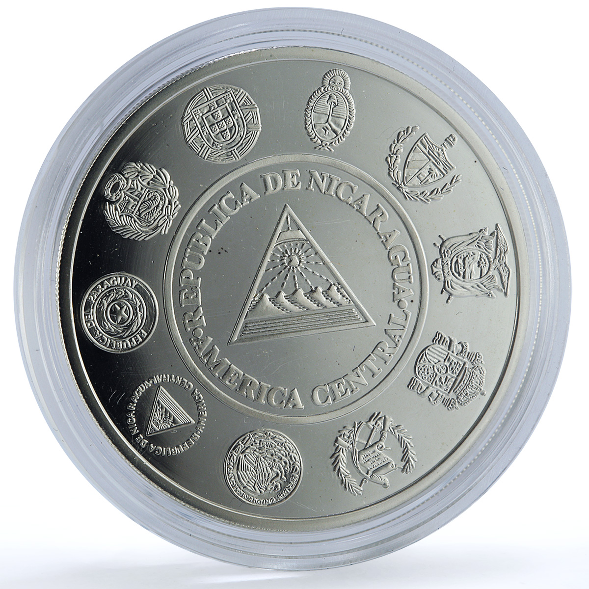 Nicaragua 10 cordobas Bordering Islets Navigation Ship proof silver coin 2002 Nicaragua 10 cordobas Bordering Islets Navigation Ship proof silver coin 2002