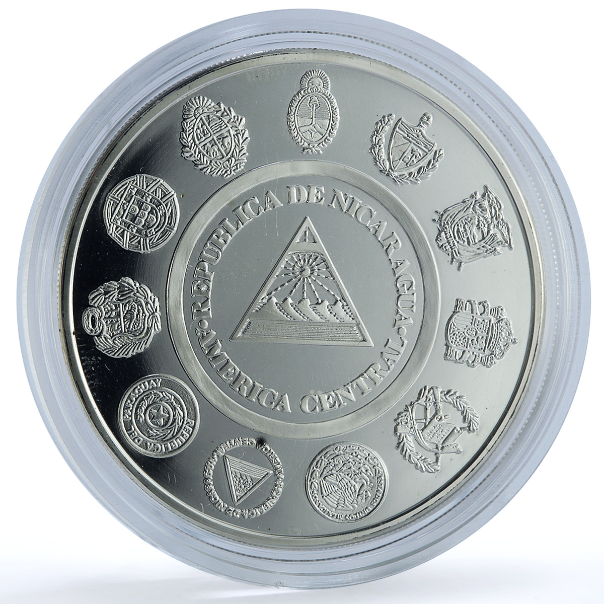 Nicaragua 10 cordobas Delivery Ibero-American Man Horse proof silver coin 1999 Nicaragua 10 cordobas Delivery Ibero-American Man Horse proof silver coin 1999