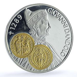 Netherlands Antilles 10 gulden Dandolo Ducato Gilt KM-57 proof silver coin 2001