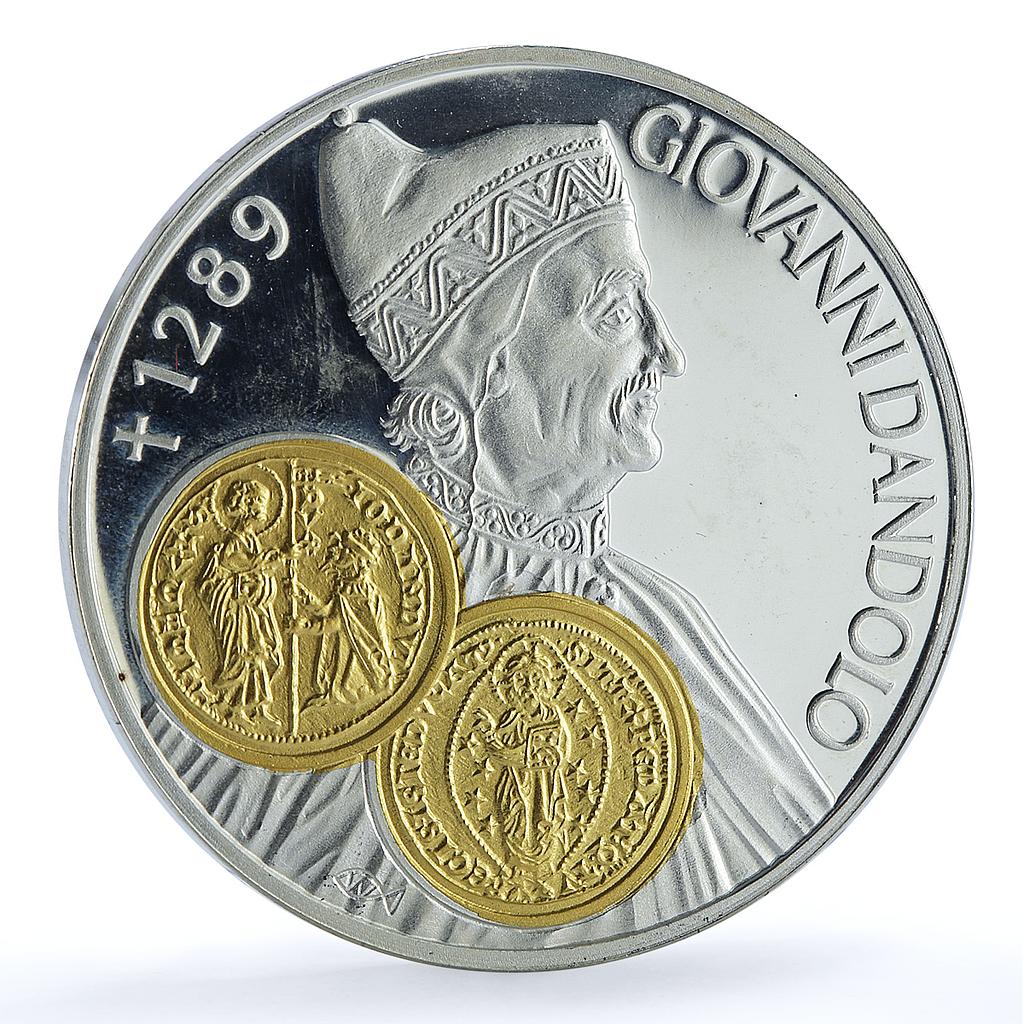 Netherlands Antilles 10 gulden Dandolo Ducato Gilt KM-57 proof silver coin 2001 Netherlands Antilles 10 gulden Dandolo Ducato Gilt KM-57 proof silver coin 2001