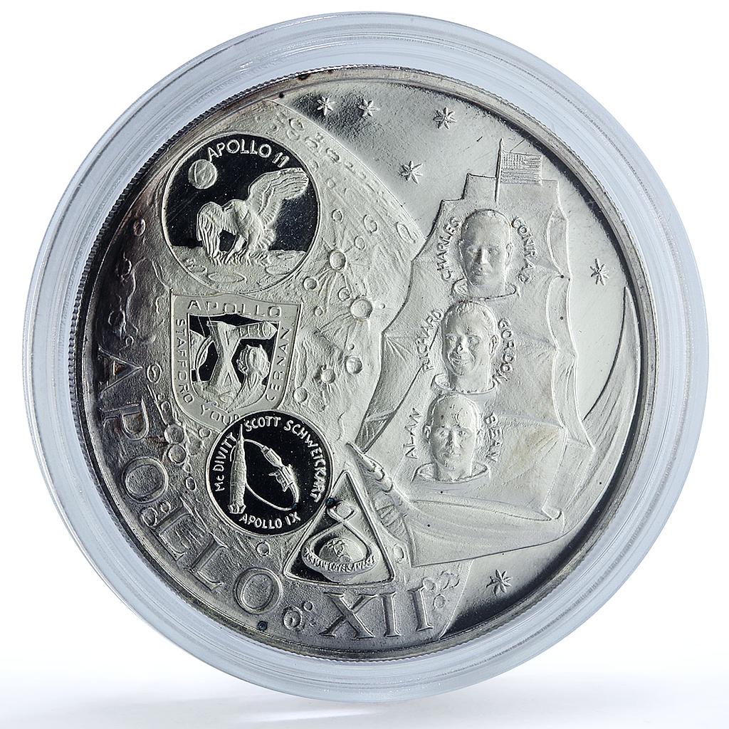 Fujairah 10 riyals Apollo XII KM-5 Space Moon Landing proof silver coin 1969