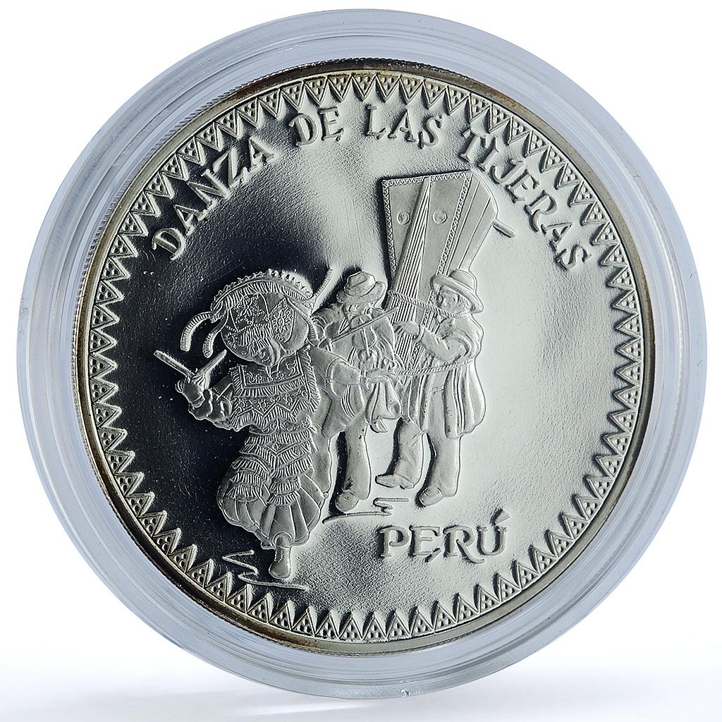 Peru 1 sol Danza Tijeras Ibero-American Dances Customs proof silver coin 1997 Peru 1 sol Danza Tijeras Ibero-American Dances Customs proof silver coin 1997