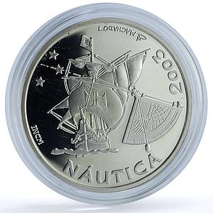 Portugal 10 euros Navigation Nautica Ibero-American Ship proof silver coin 2003