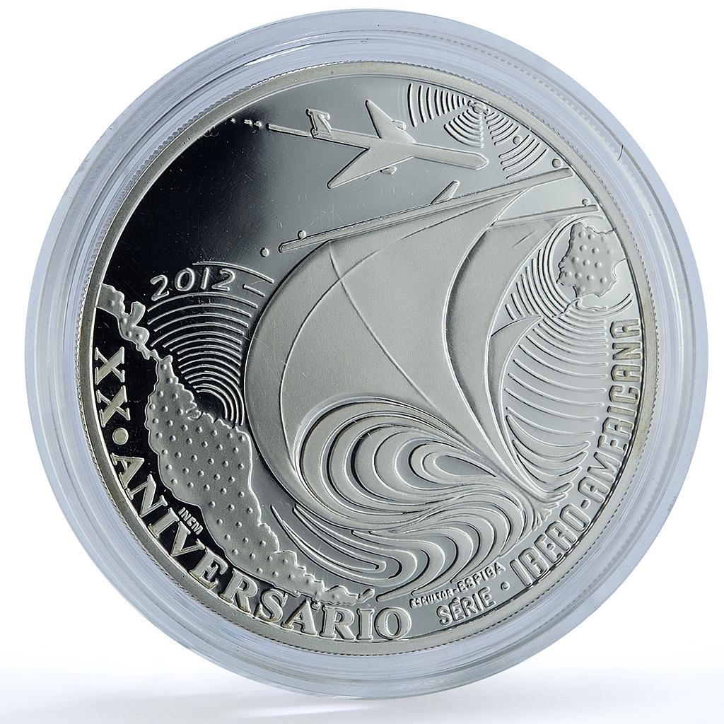 Portugal 10 euros Ibero-American Anniversary Ship Plane proof silver coin 2012 Portugal 10 euros Ibero-American Anniversary Ship Plane proof silver coin 2012