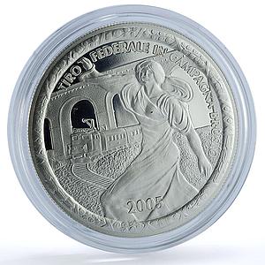 Switzerland 50 francs Brusio Shooting Festival X#S69 Train silver coin 2005