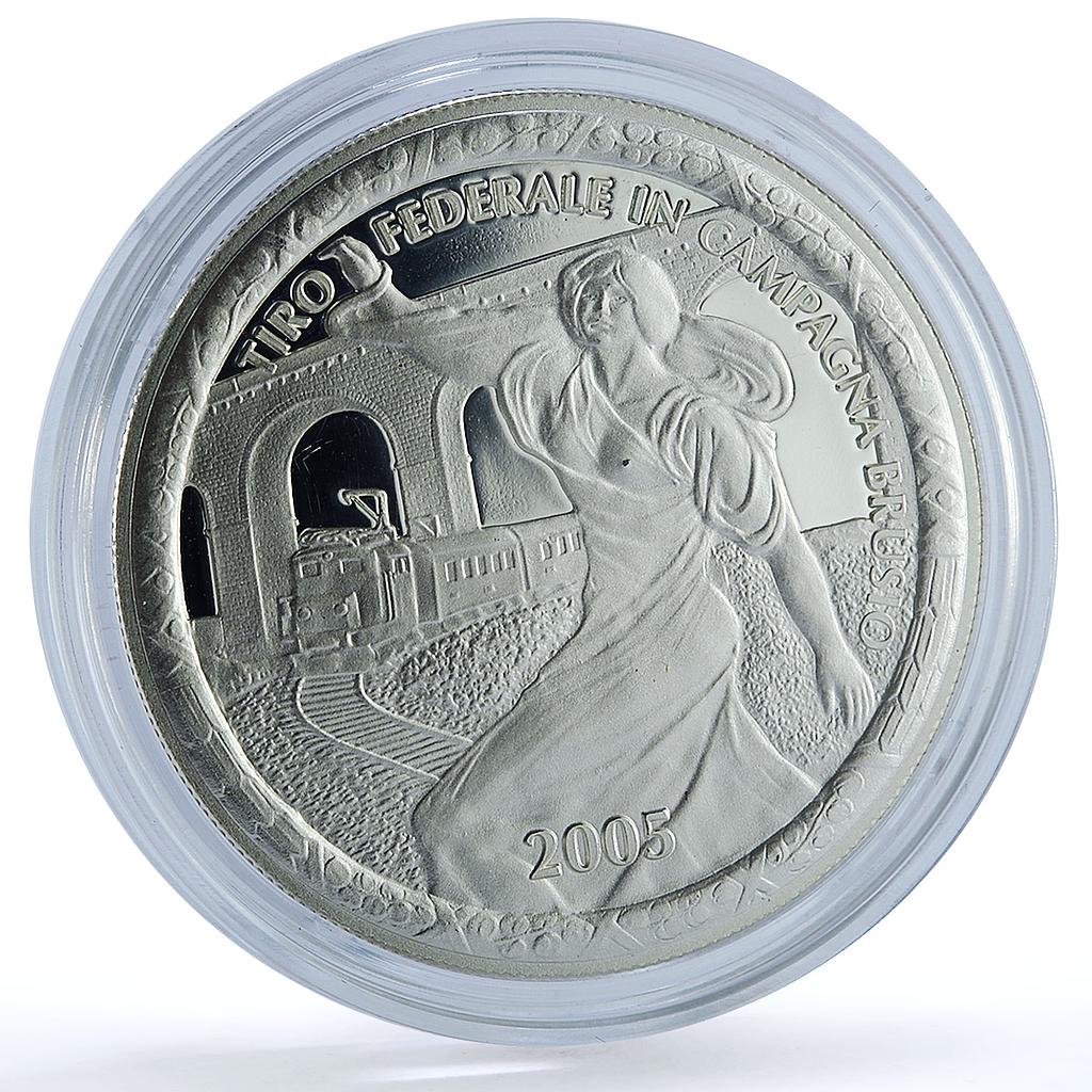 Switzerland 50 francs Brusio Shooting Festival X#S69 Train silver coin 2005 Switzerland 50 francs Brusio Shooting Festival X#S69 Train silver coin 2005