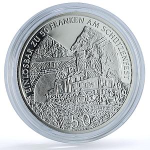 Switzerland 50 francs Uri Shooting Festival X#S61 Train proof silver coin 2001