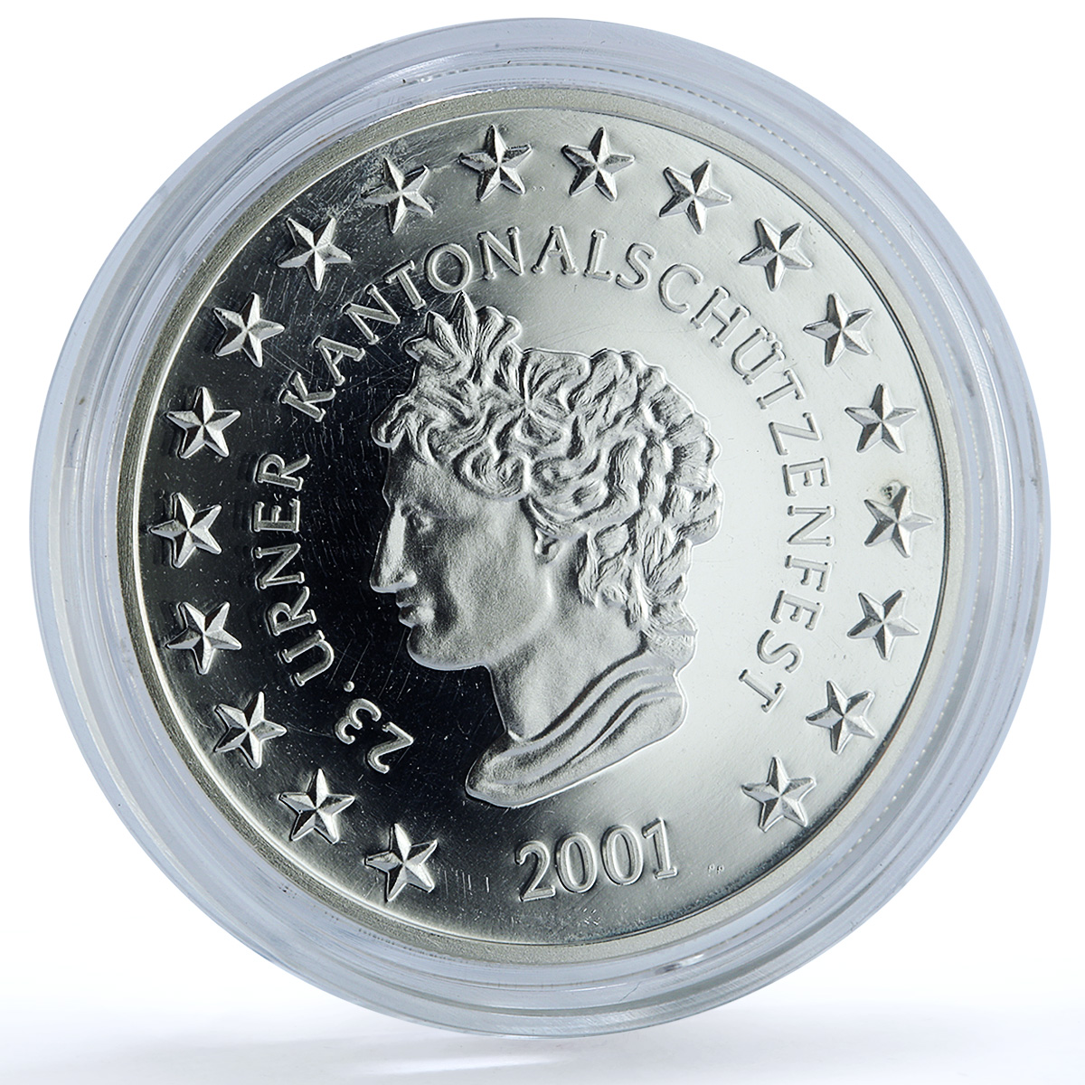 Switzerland 50 francs Uri Shooting Festival X#S61 Train proof silver coin 2001 Switzerland 50 francs Uri Shooting Festival X#S61 Train proof silver coin 2001