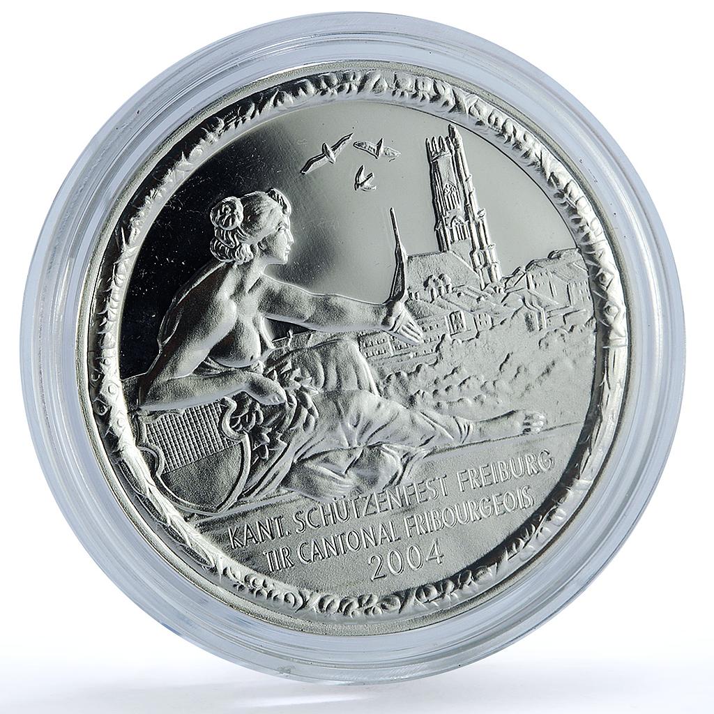 Switzerland 50 francs Fribourg Shooting Festival PE X#S67 proof silver coin 2004 Switzerland 50 francs Fribourg Shooting Festival PE X#S67 proof silver coin 2004