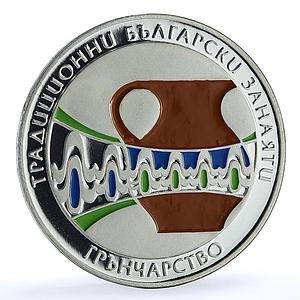 Bulgaria 5 leva Pottery KM-306 Crafts Art proof silver coin 2009