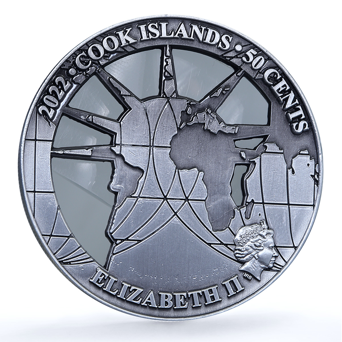 Cook Islands 50 cents Statue Liberty USA KM-3219 Landmarks iron coin 2022 Cook Islands 50 cents Statue Liberty USA KM-3219 Landmarks iron coin 2022