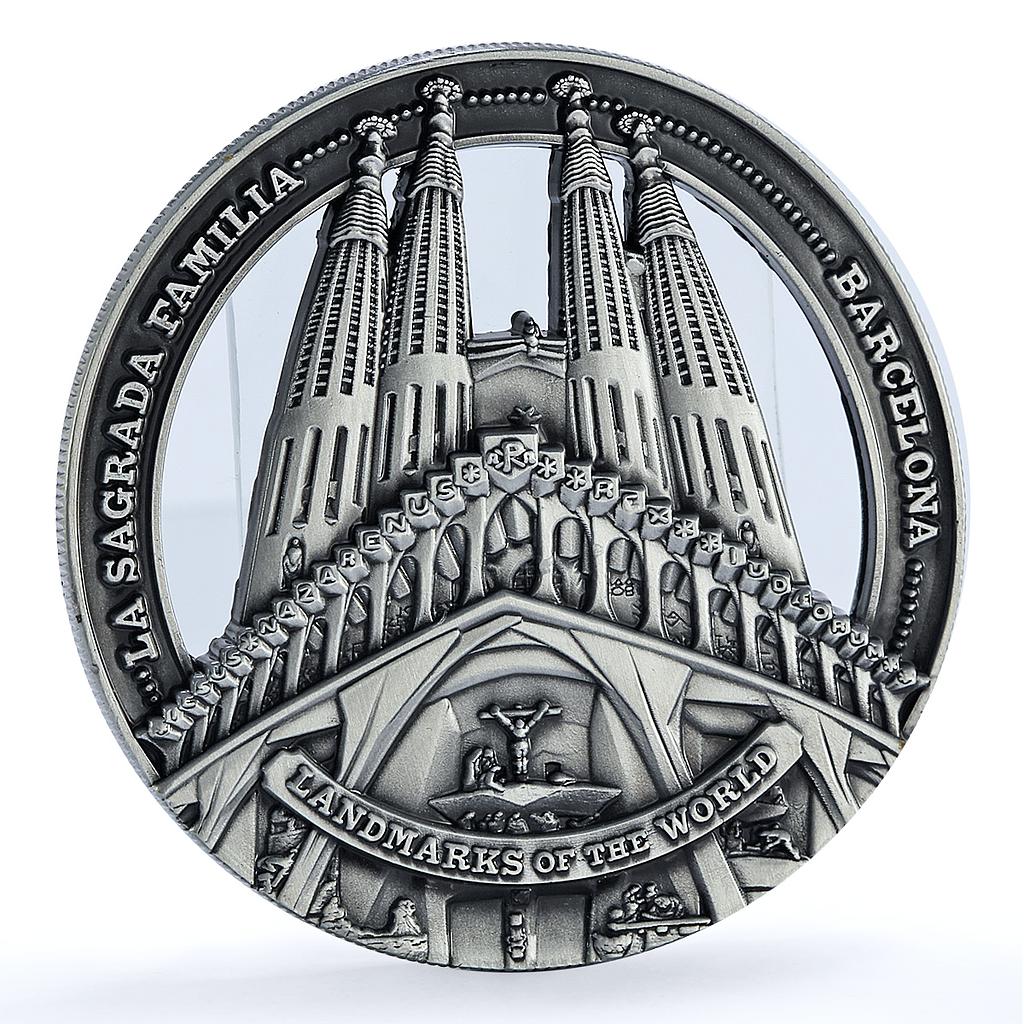 Cook Islands 50 cents Sagrada Familia Barcelona KM-3217 Landmarks iron coin 2022