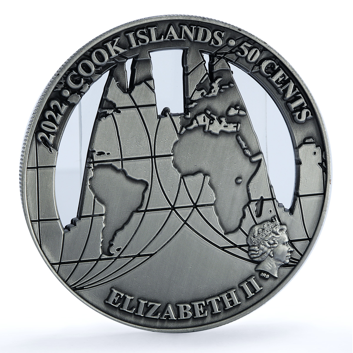 Cook Islands 50 cents Sagrada Familia Barcelona KM-3217 Landmarks iron coin 2022
