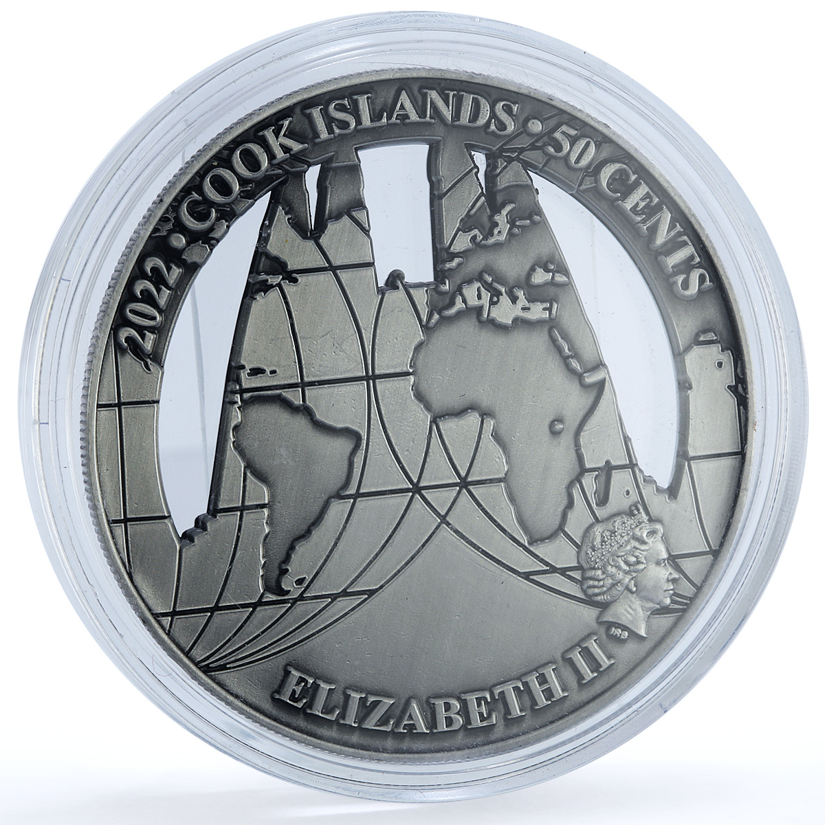 Cook Islands 50 cents Sagrada Familia Barcelona KM-3217 Landmarks iron coin 2022
