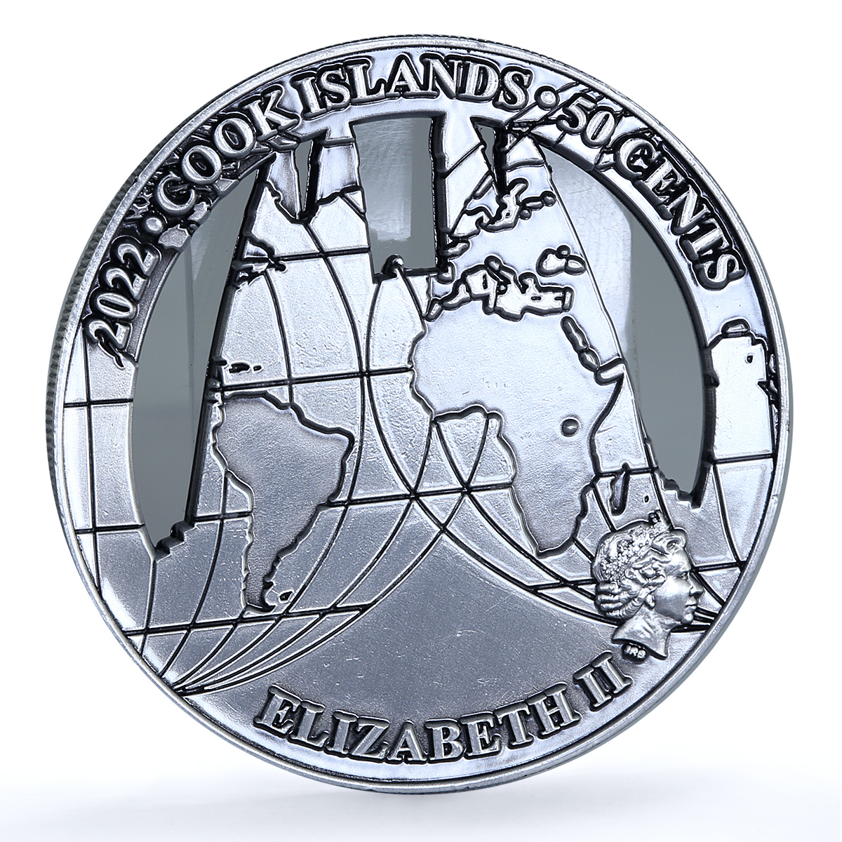 Cook Islands 50 cents Sagrada Familia Barcelona KM-3217 Landmarks iron coin 2022