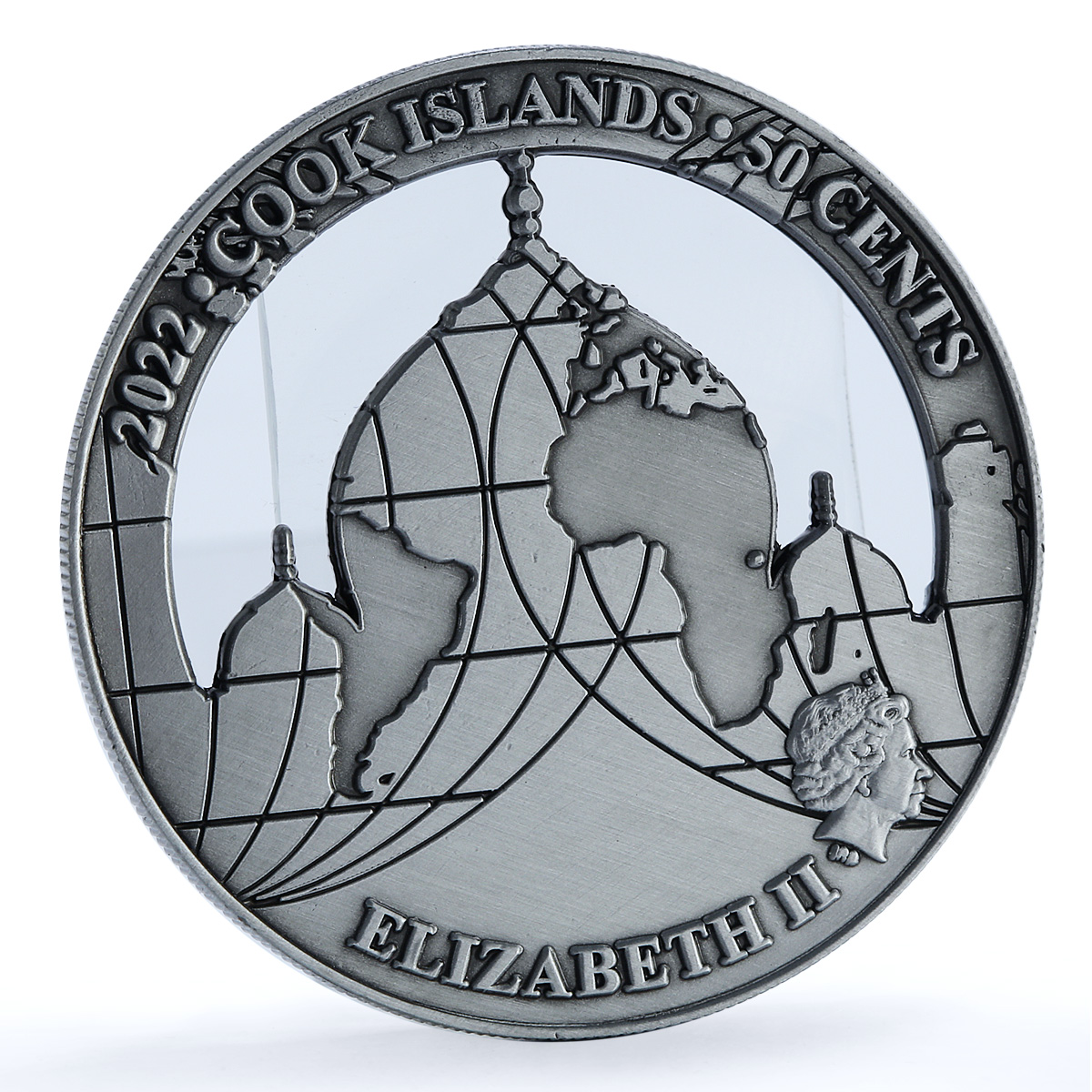 Cook Islands 50 cents Taj Mahal India KM-3221 Landmarks iron coin 2022 Cook Islands 50 cents Taj Mahal India KM-3221 Landmarks iron coin 2022