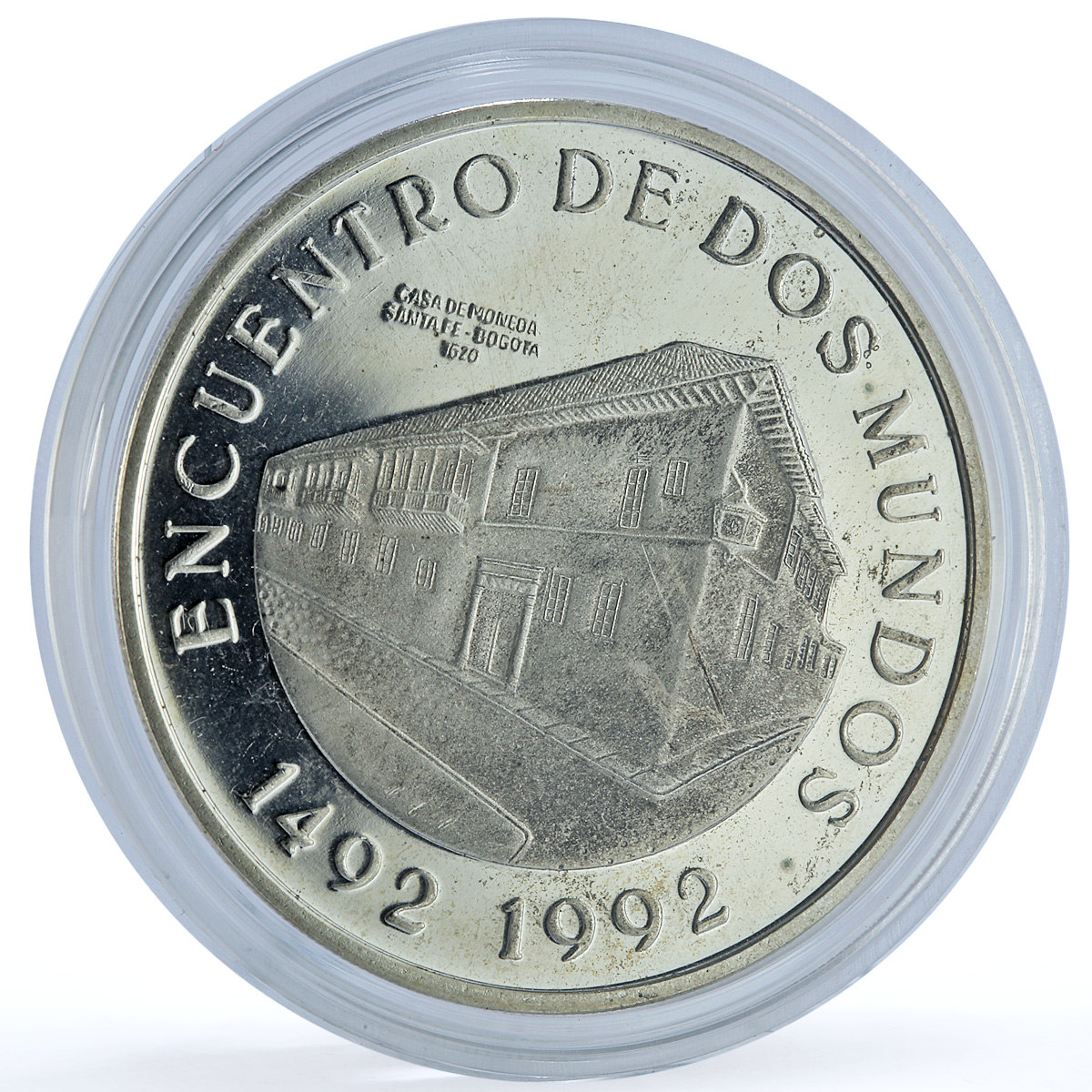 Colombia 10000 pesos Bogota Mint Encounter Two Worlds proof silver coin 1991 Colombia 10000 pesos Bogota Mint Encounter Two Worlds proof silver coin 1991