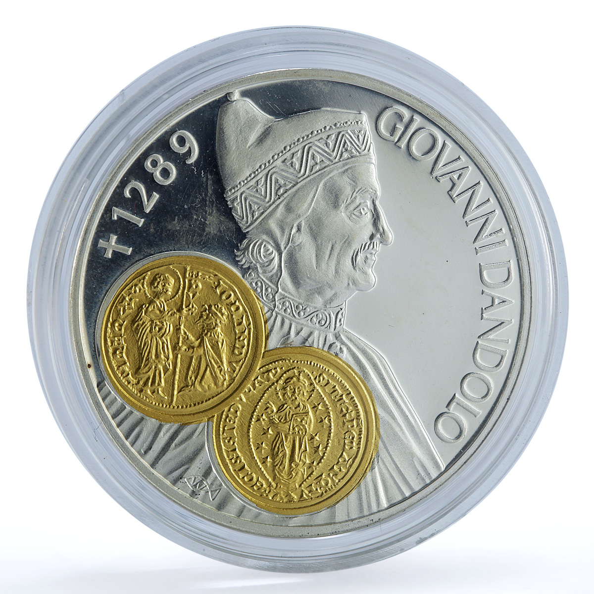 Netherlands Antilles 10 gulden Dandolo Ducato Gilt KM-57 proof silver coin 2001 Netherlands Antilles 10 gulden Dandolo Ducato Gilt KM-57 proof silver coin 2001