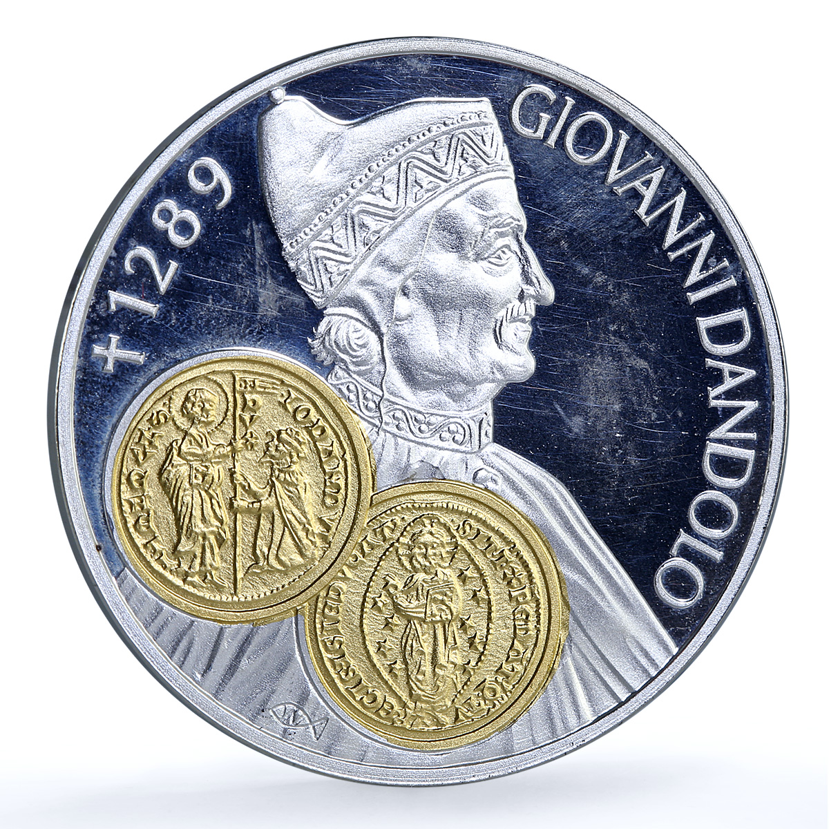 Netherlands Antilles 10 gulden Dandolo Ducato Gilt KM-57 proof silver coin 2001 Netherlands Antilles 10 gulden Dandolo Ducato Gilt KM-57 proof silver coin 2001
