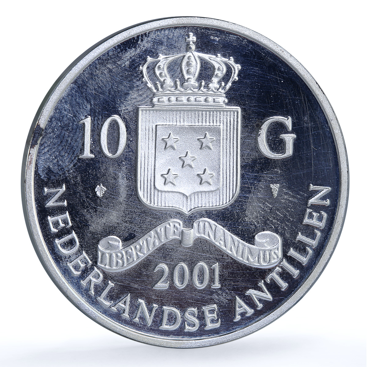Netherlands Antilles 10 gulden Dandolo Ducato Gilt KM-57 proof silver coin 2001 Netherlands Antilles 10 gulden Dandolo Ducato Gilt KM-57 proof silver coin 2001