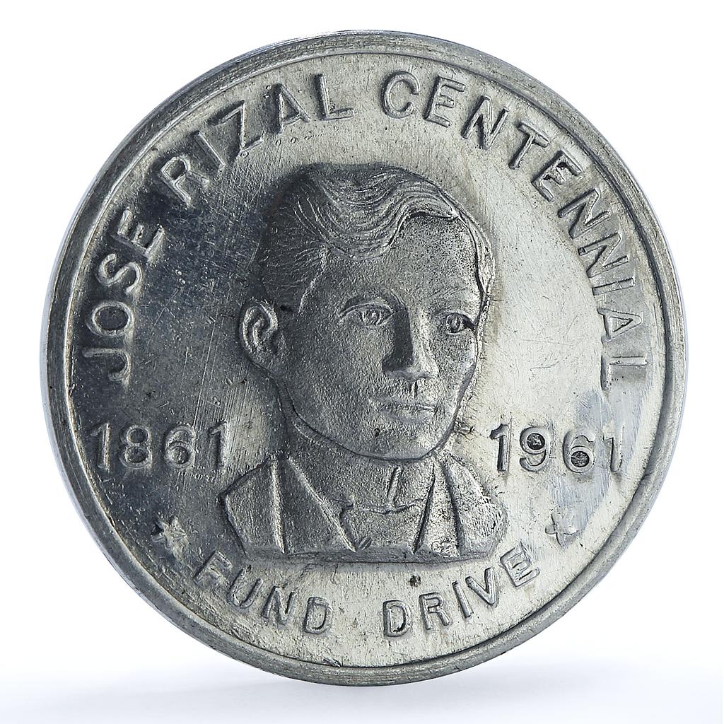 Philippines Jose Rizal Centennial Fund Drive H-1031 aluminum medal 1961