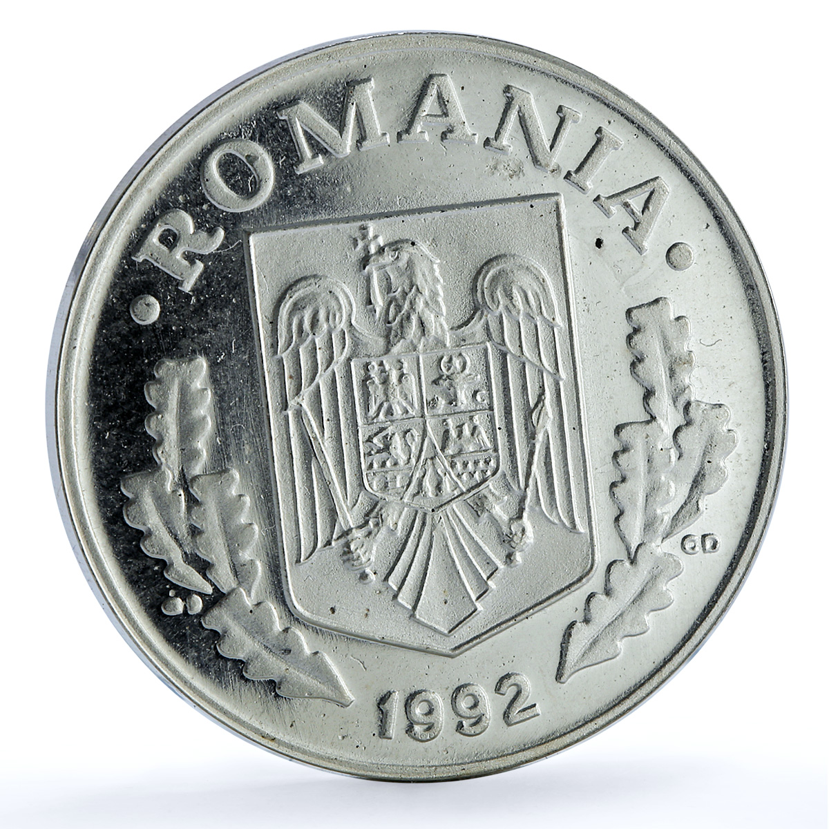 Romania 1 leu Republic Pattern KM-Pn297 proof-like silver coin 1992 Romania 1 leu Republic Pattern KM-Pn297 proof-like silver coin 1992