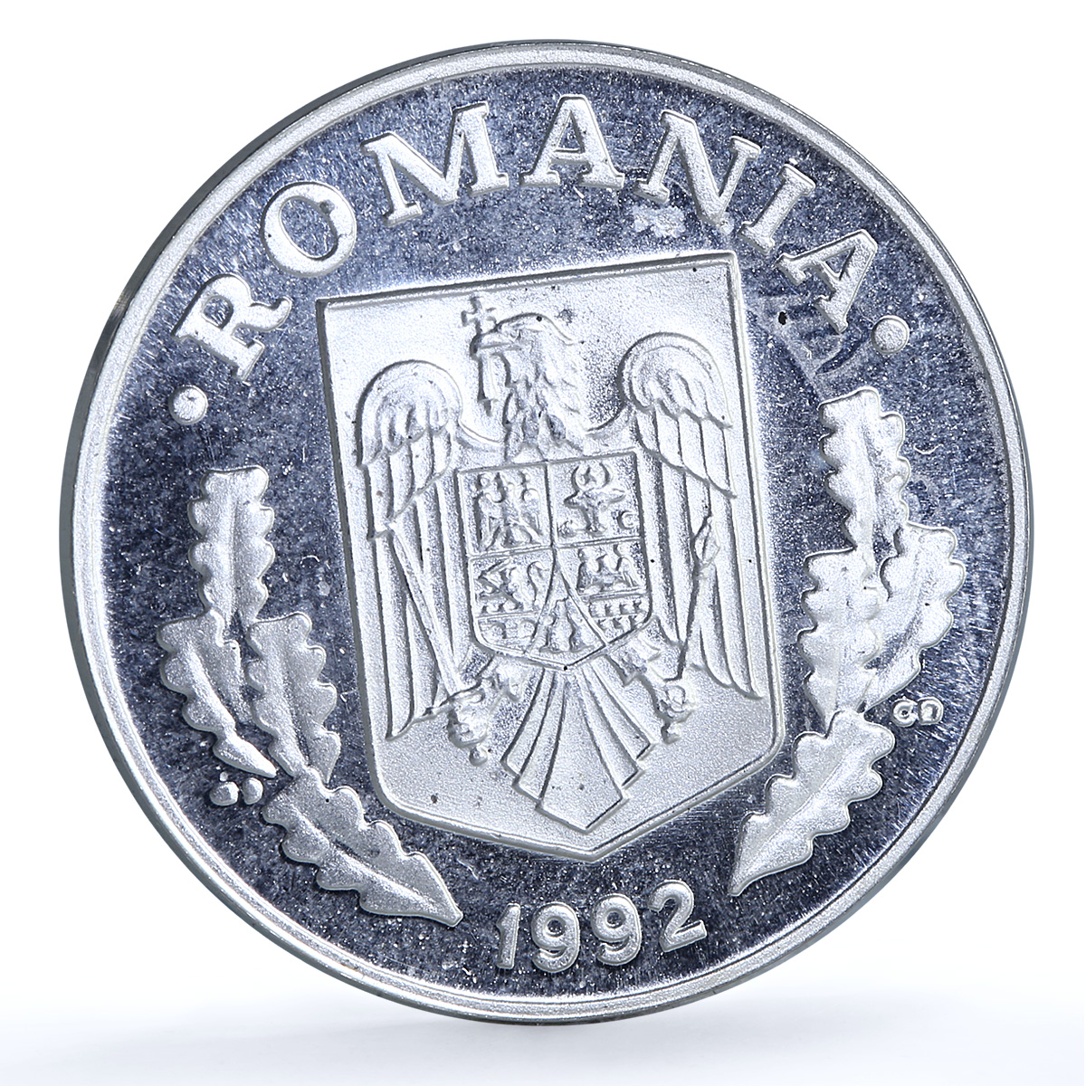 Romania 1 leu Republic Pattern KM-Pn297 proof-like silver coin 1992 Romania 1 leu Republic Pattern KM-Pn297 proof-like silver coin 1992