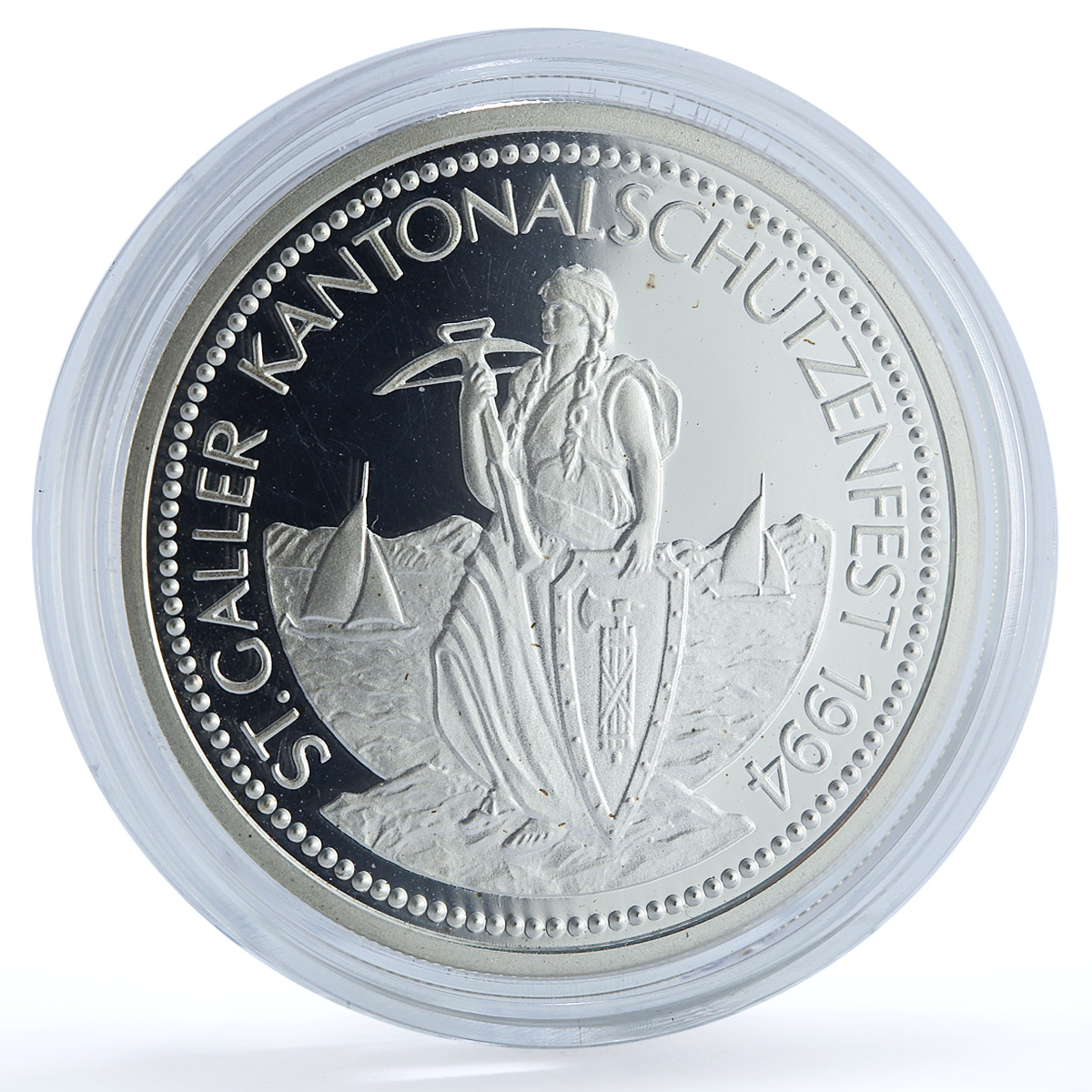 Switzerland 50 francs St. Gallen Shooting Festival X#S44 Bear silver coin 1994