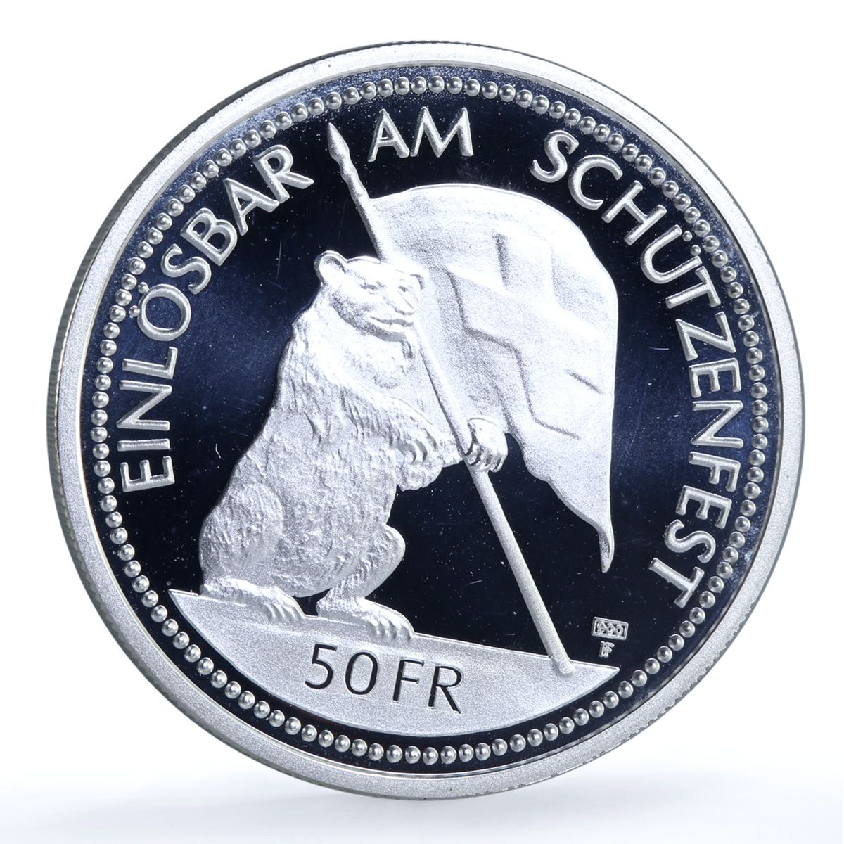 Switzerland 50 francs St. Gallen Shooting Festival X#S44 Bear silver coin 1994