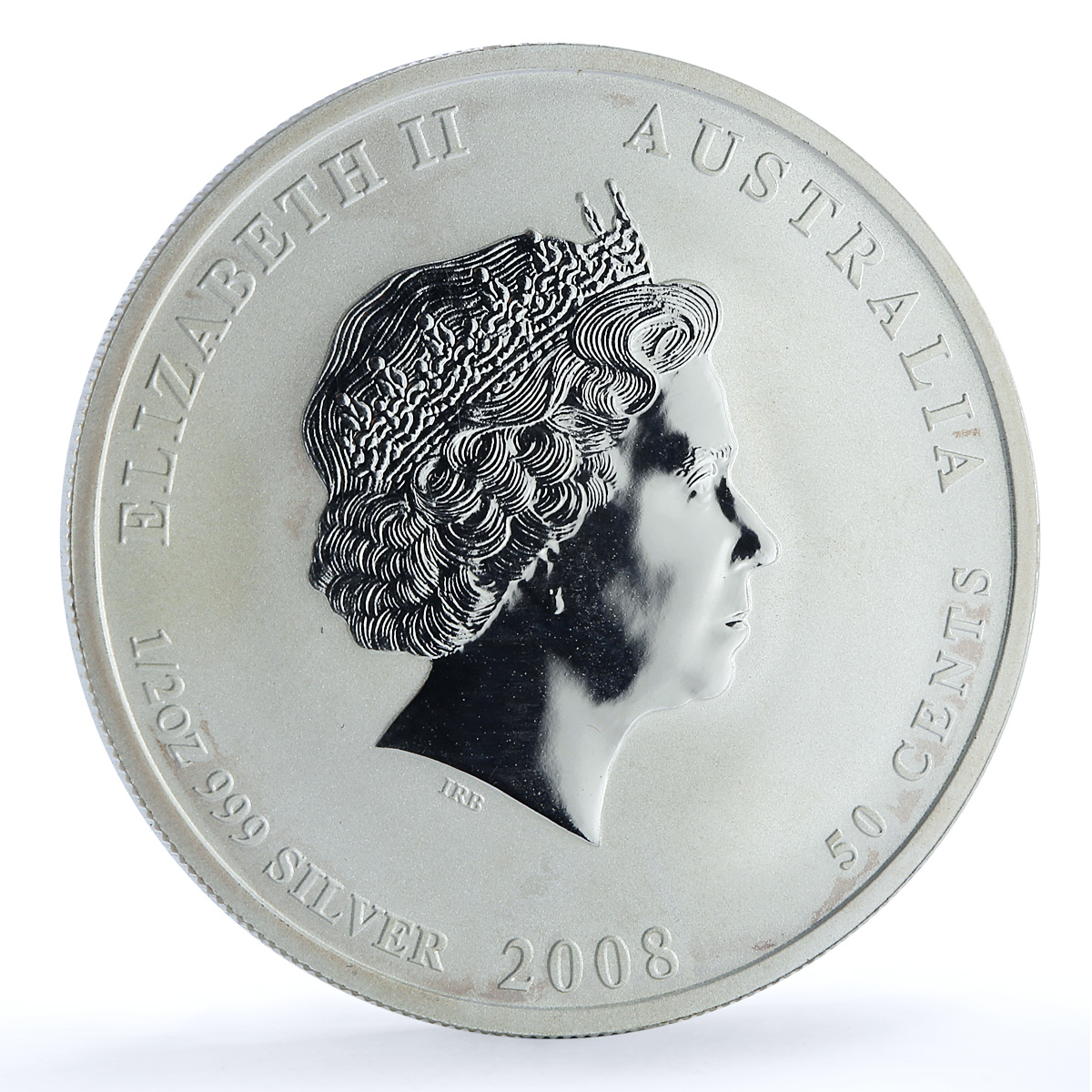 Australia 50 cents Year of the Rat KM-1879 Lunar Series 2 Mouse silver coin 2008 Australia 50 cents Year of the Rat KM-1879 Lunar Series 2 Mouse silver coin 2008