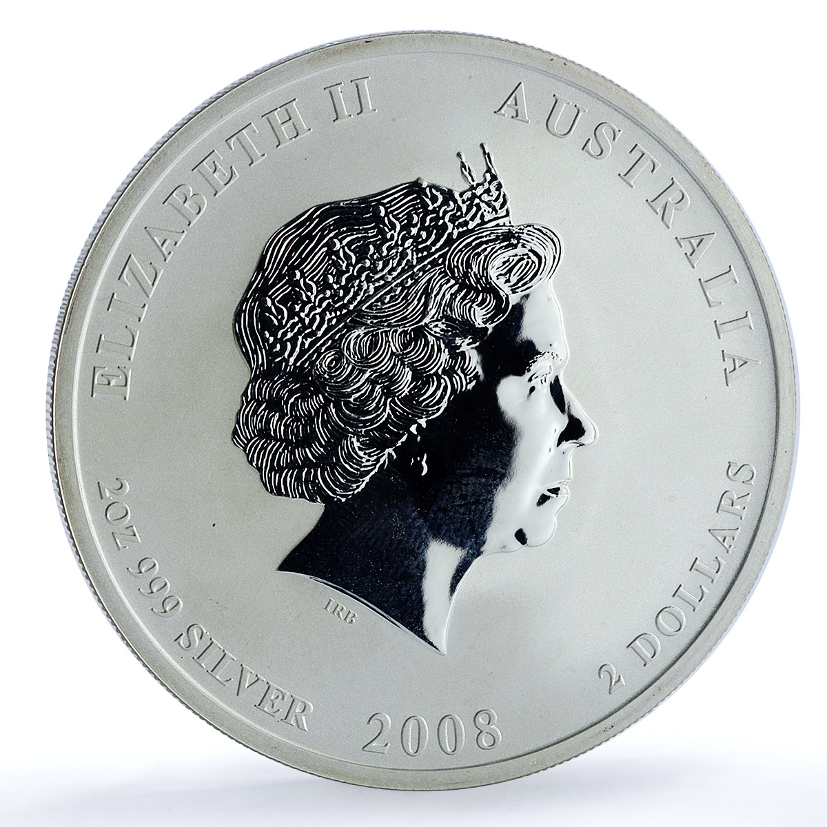 Australia 2 dollars Year Rat KM-1886 Lunar Series 2 Mouse 2 oz silver coin 2008