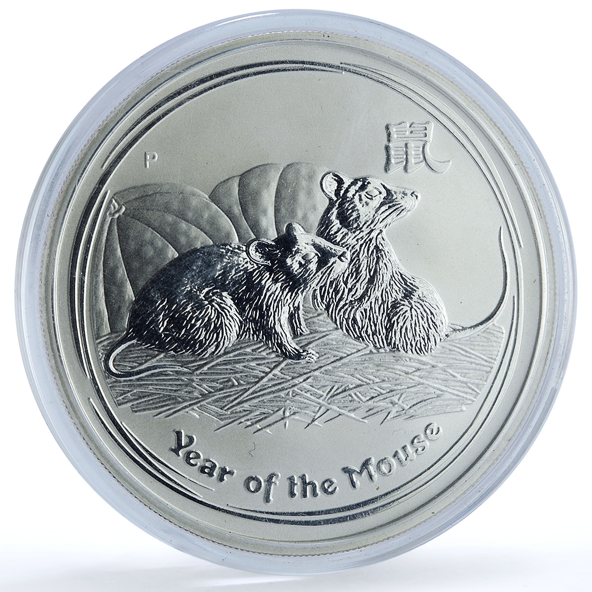 Australia 2 dollars Year Rat KM-1886 Lunar Series 2 Mouse 2 oz silver coin 2008