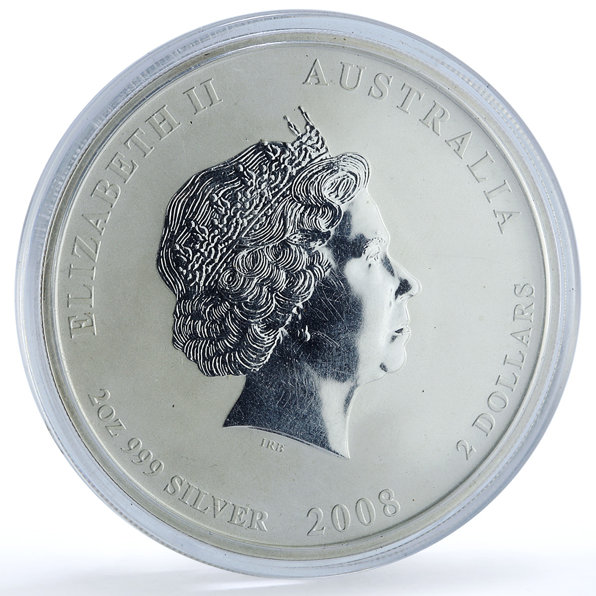 Australia 2 dollars Year Rat KM-1886 Lunar Series 2 Mouse 2 oz silver coin 2008
