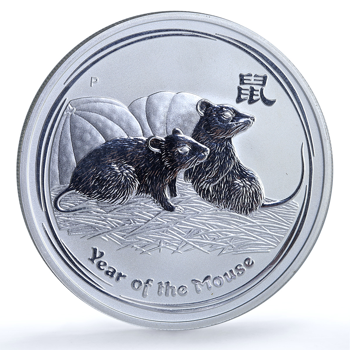 Australia 2 dollars Year Rat KM-1886 Lunar Series 2 Mouse 2 oz silver coin 2008