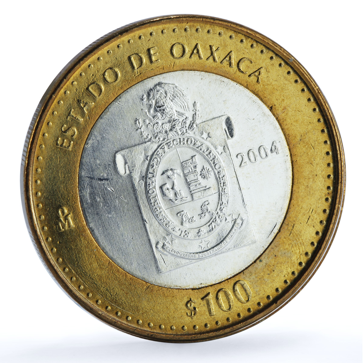 Mexico 100 pesos x 2 Set Quintana State KM-736 Federation bimetal coins 2004 Mexico 100 pesos x 2 Set Quintana State KM-736 Federation bimetal coins 2004