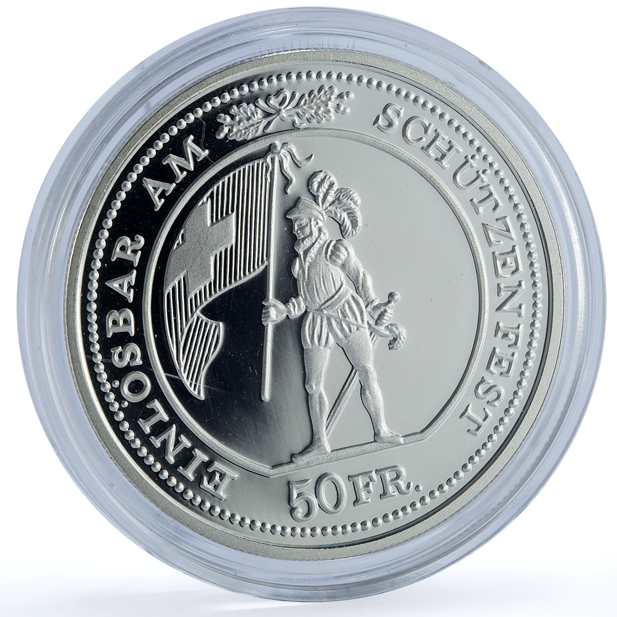 Switzerland 50 francs Weinfelden Shooting Festival X#S42 proof silver coin 1993