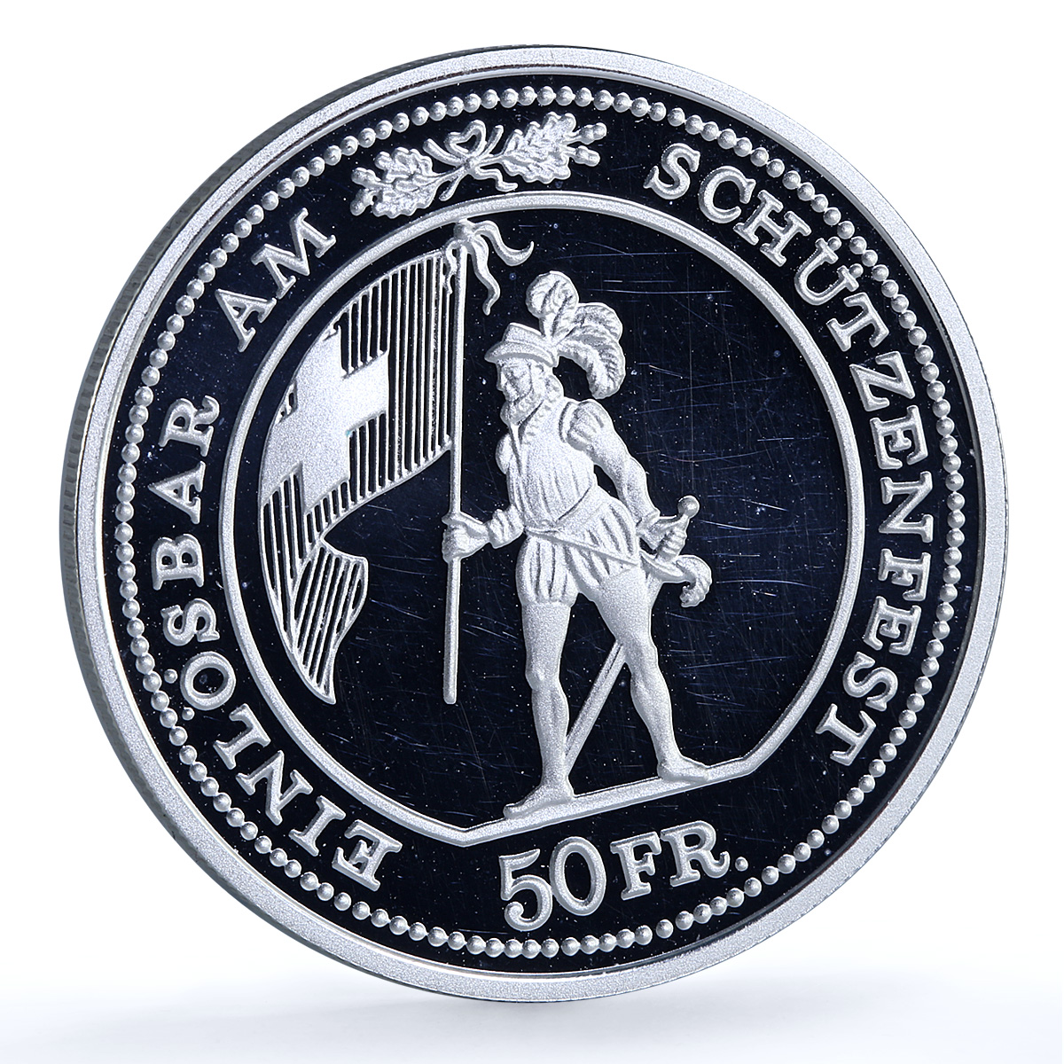 Switzerland 50 francs Weinfelden Shooting Festival X#S42 proof silver coin 1993