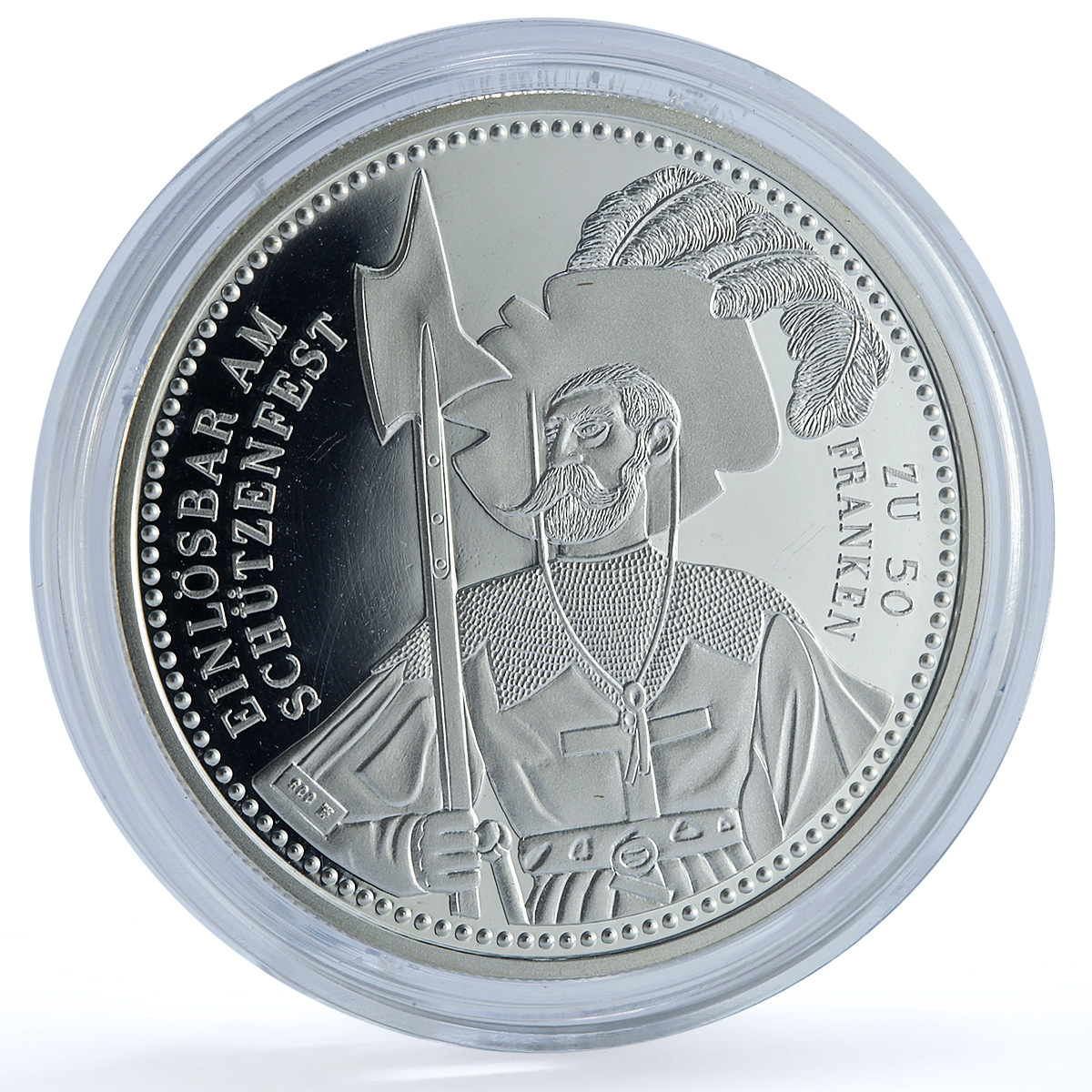 Switzerland 50 francs Schwyz Shooting Festival X#S52 Soldier silver coin 1998 Switzerland 50 francs Schwyz Shooting Festival X#S52 Soldier silver coin 1998