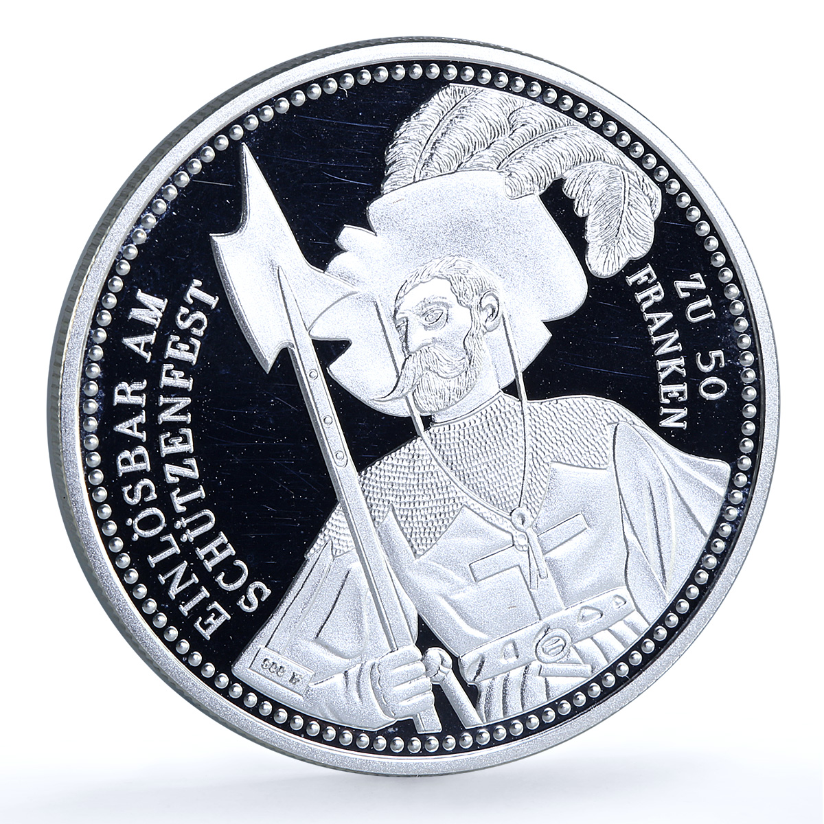 Switzerland 50 francs Schwyz Shooting Festival X#S52 Soldier silver coin 1998 Switzerland 50 francs Schwyz Shooting Festival X#S52 Soldier silver coin 1998