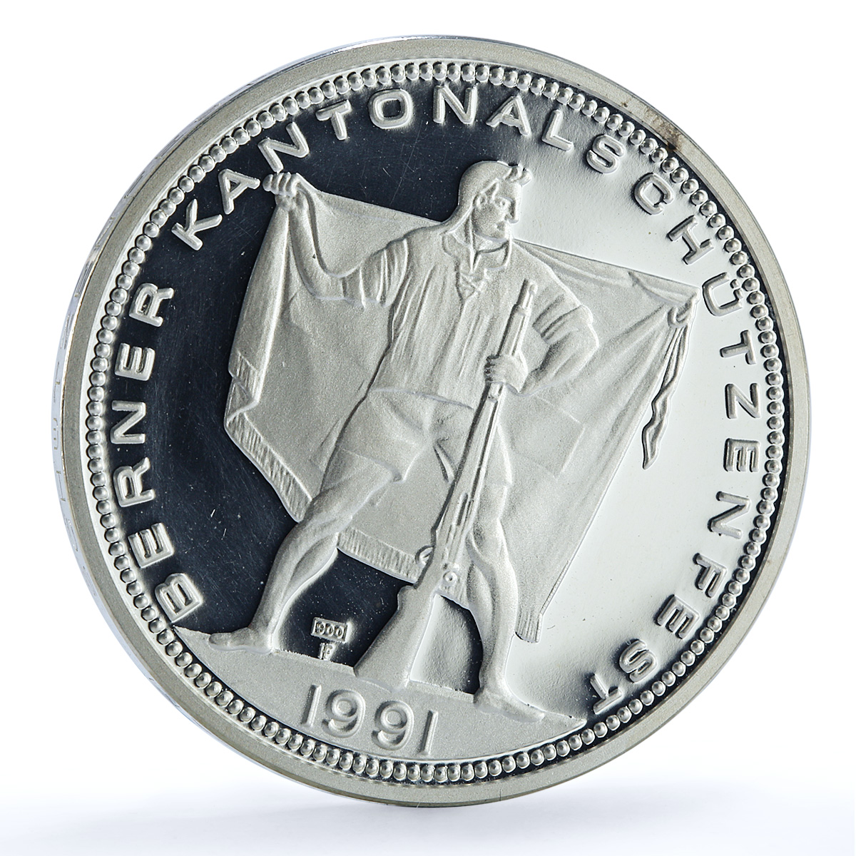 Switzerland 50 francs Langenthal Shooting Festival X#S38 Tell silver coin 1991