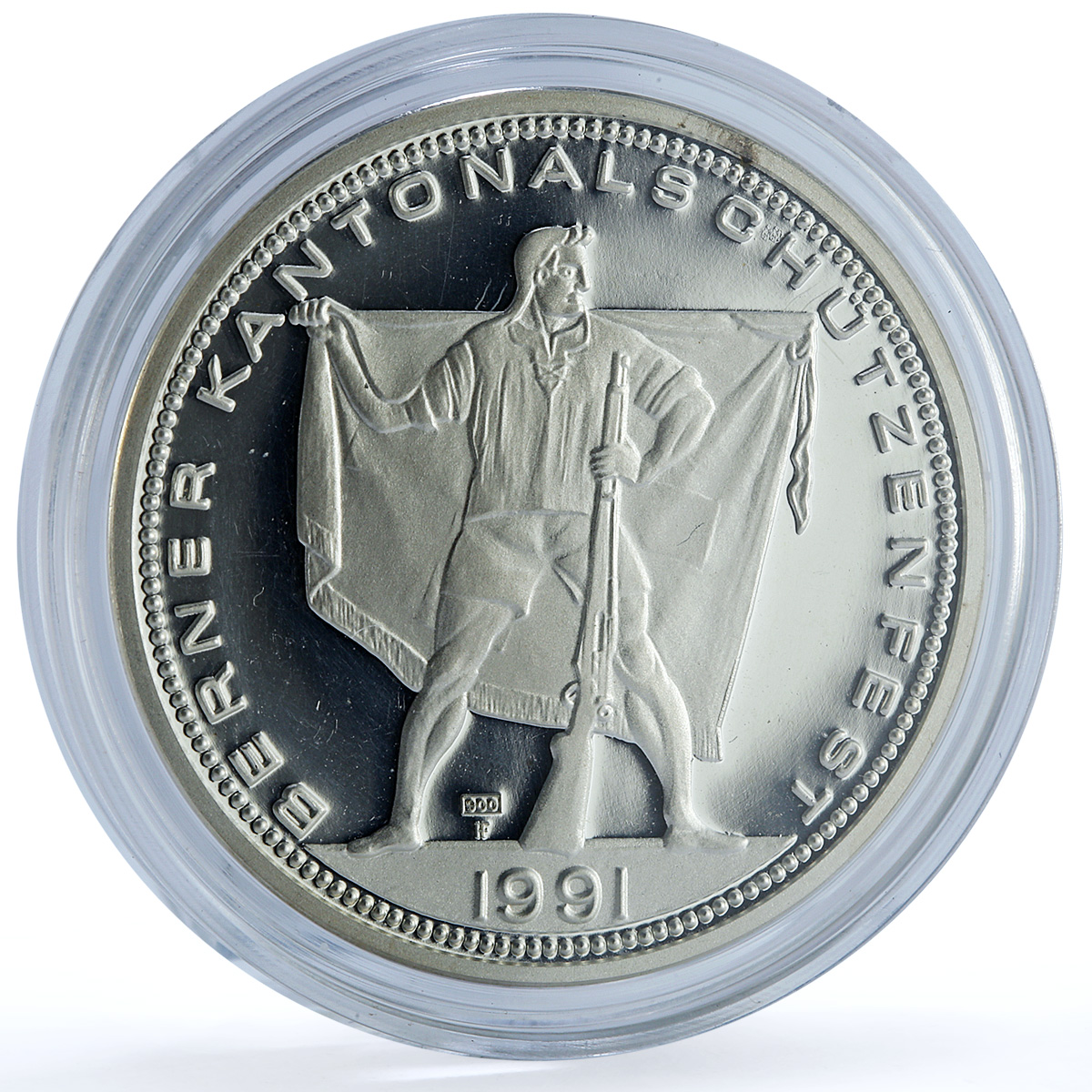Switzerland 50 francs Langenthal Shooting Festival X#S38 Tell silver coin 1991