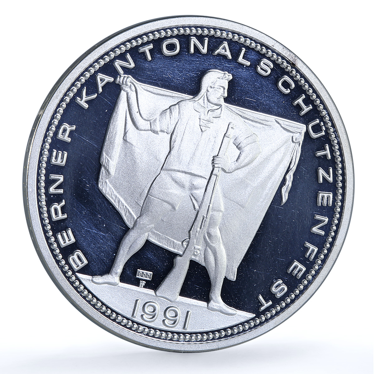 Switzerland 50 francs Langenthal Shooting Festival X#S38 Tell silver coin 1991
