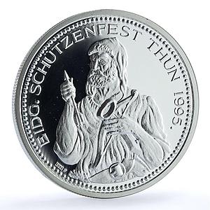 Switzerland 50 francs Thun Shooting Festival X#S46 William Tell silver coin 1995